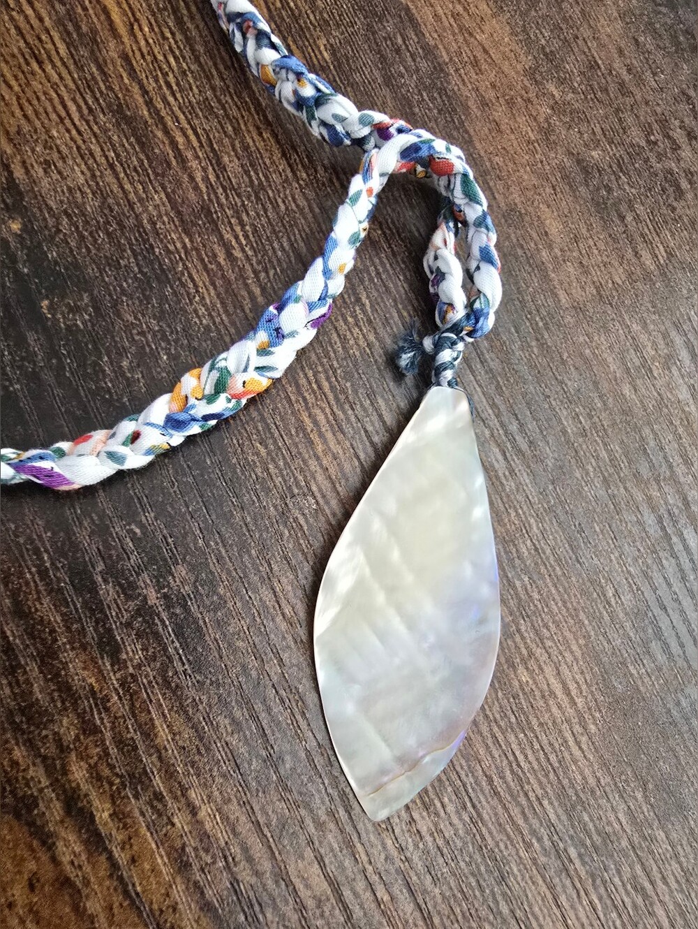 Nwt-Free People X Ariana Ost ,The Era Strand Necklace, Blue/White/Shell — image 8 of 8